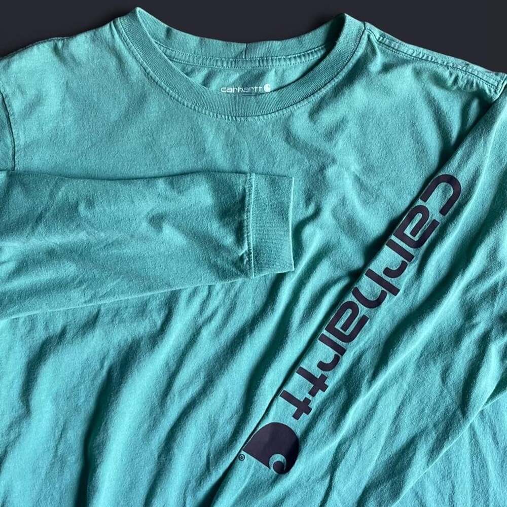 Carhartt Long Sleeve Shirt Womens XL Teal Force Workwear
